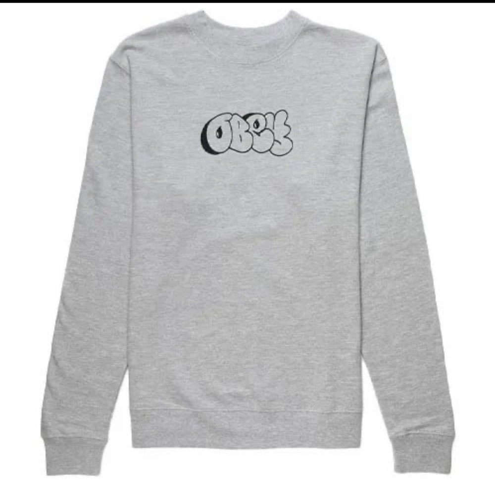 Men's Obey Propaganda Size Small Heather Grey Crewneck Sweatshirt